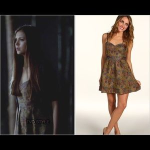 FOUND Free People floral tapestry dress